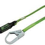 Honeywell 922PCR/6FTGN Miller by 6' Vinyl Coated Web Single-Leg Shock-Absorbing Lanyard with Locking Snap Hook Harness and 2 1/2 Locking Rebar Hook Anchorage, Plastic, 1" x 1" x 1"