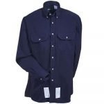 Bulwark FR SMU2 NV Navy Blue Flame-Resistant Uniform Work Shirt Men's