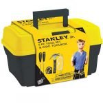 Stanley Jr.. - Tool Box and 5 pcs Set of Tools, Tool Set Ages 5+ (TBS001-05-SY), Mixed