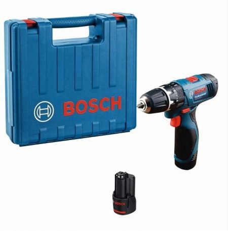 Bosch LI Professional, 12V, 06019F3070, Blue, 2 x 1.5 Ah Batteries with Charger and Carry Case