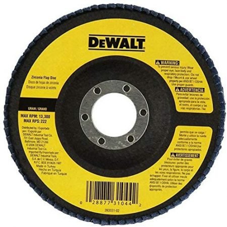 DeWalt 100mm FLAP DISC 100 X 22.23MM 60G TYPE 27 FLAT, Yellow/Black, DT3209-QZ