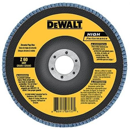 DEWALT DWA8203 80 Grit Zirconia T29 Flap Disc, 4-Inch X 5/8-Inch