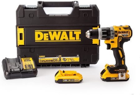 DeWalt 18V 13mm lithium ion, Brushless Motor Compact Hammer Drill Driver Kit,with Extra Battery, 1700 RPM, Yellow/Black, DCD796D2-GB, 3 Year Warranty