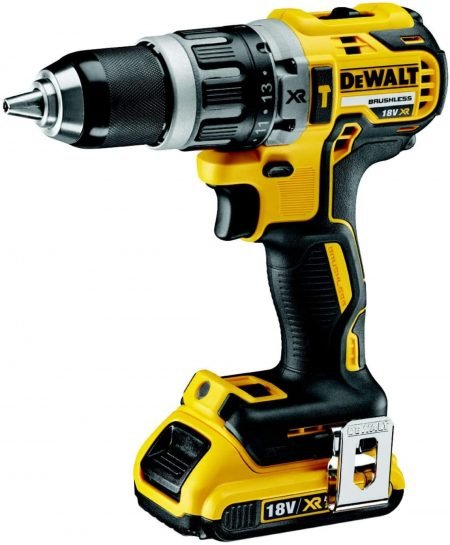 DeWalt 18V 13mm lithium ion, Brushless Motor Compact Hammer Drill Driver Kit,with Extra Battery, 1700 RPM, Yellow/Black, DCD796D2-GB, 3 Year Warranty