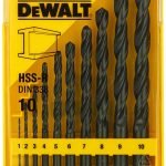 Dewalt DT5911-QZ Series 338 HSS-R DIN Jobber Metal Drill Bit Set (Pack of 10)