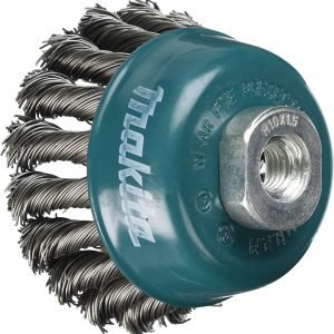 Makita D-24103 Twisted Steel Wire Bowl Cup Brush, 60mm Diameter, M10 x 1.5 Shank Size