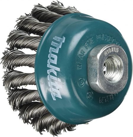 Makita D-24103 Twisted Steel Wire Bowl Cup Brush, 60mm Diameter, M10 x 1.5 Shank Size