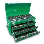 99-Piece Professional Mechanical Tool Set With Three Drawers GCAZ0038 Green/Black/Silver
