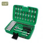 46-Piece Professional Flank Socket Set Silver/Black/Green