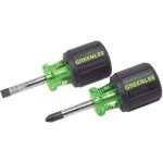 Greenlee 0153-04C Stubby Screwdriver Set, 2 Piece