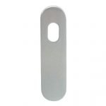 ***WSL Discontinued***Kaba 100 Series Rounded Edge Plate w/ Cylinder Hole Satin Chrome Plate 104CSCP